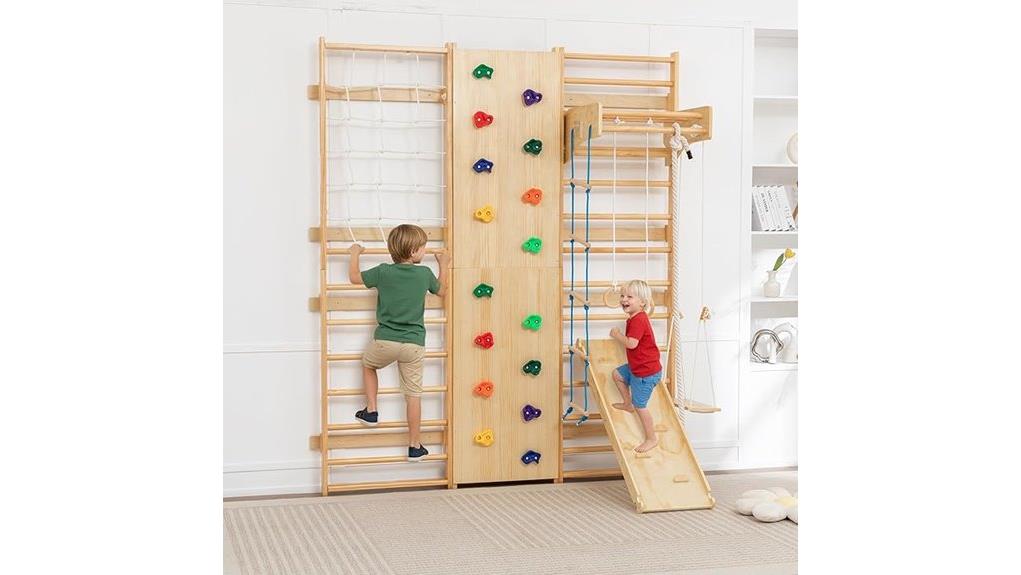 compact versatile indoor climbing set