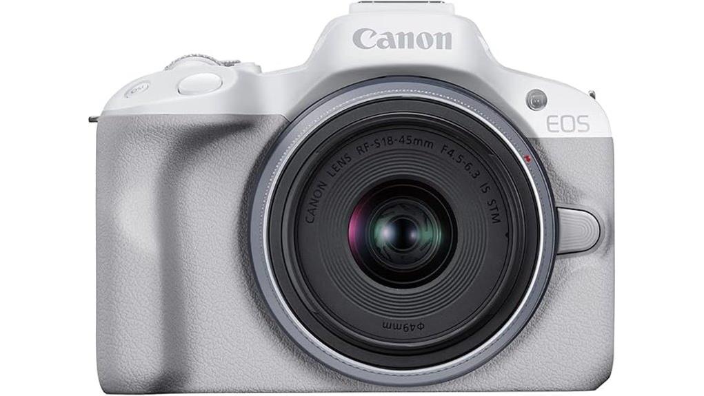 compact white vlogging mirrorless camera