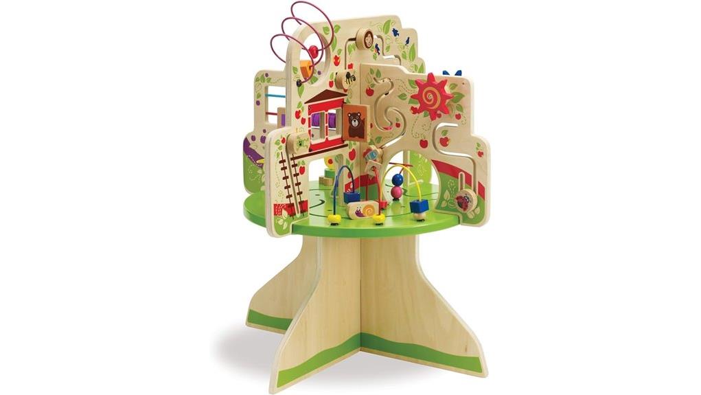 interactive wooden treehouse activity center