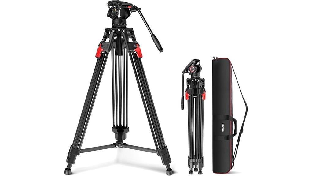 neewer 76 inch fluid head tripod