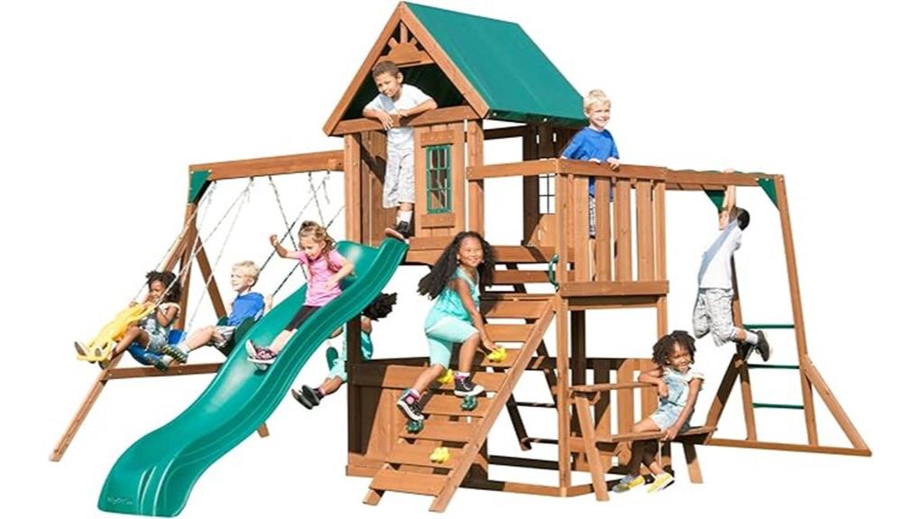 wooden backyard kids playground