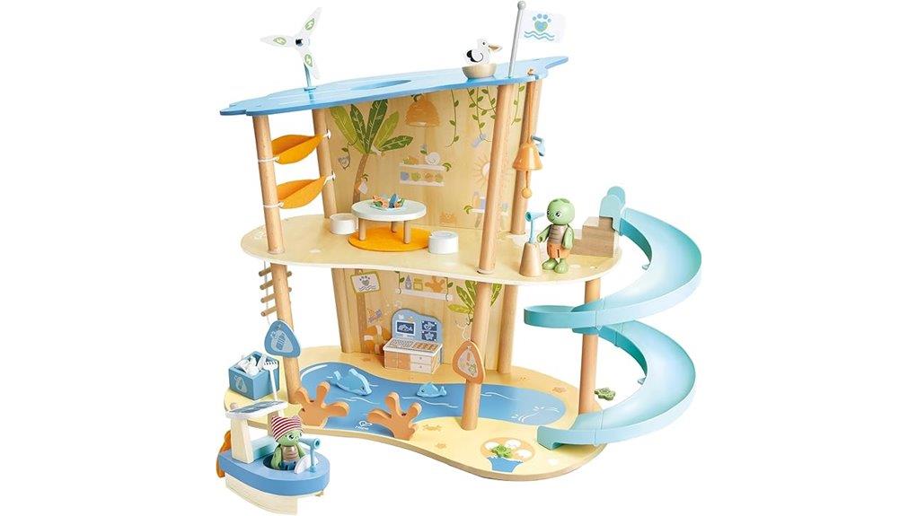wooden ocean cleanup toy set