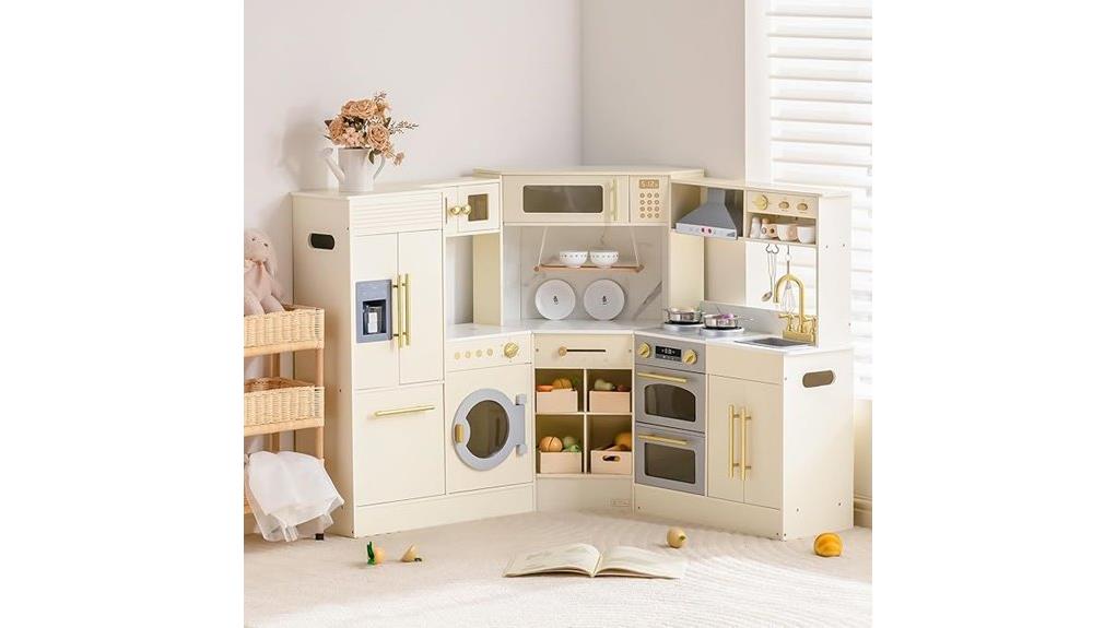 wooden pretend kitchen playset