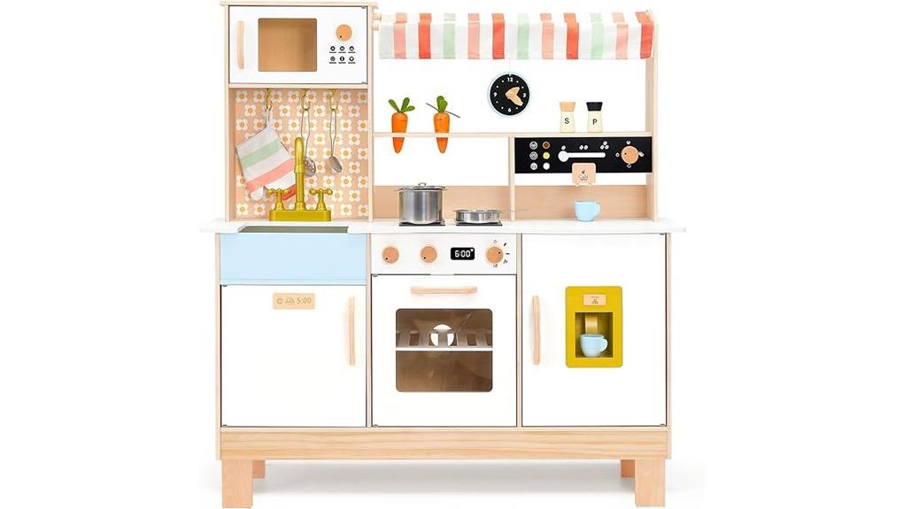 wooden pretend kitchen set