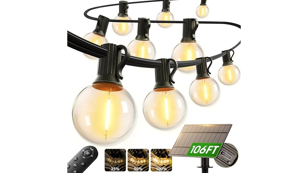 100ft solar outdoor stringlights