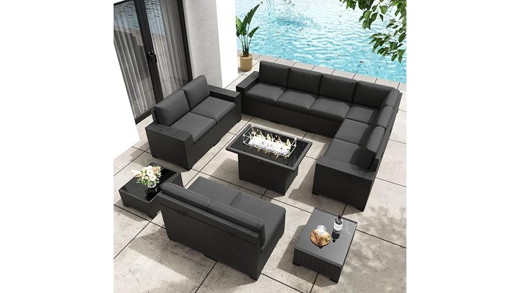 13 piece patio set with firepit