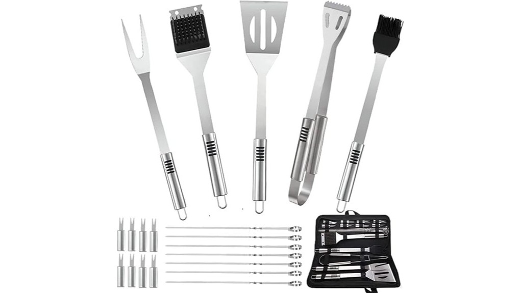 20 piece stainless bbq set