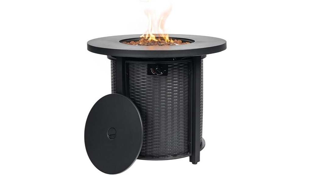 30 inch round propane firepit table