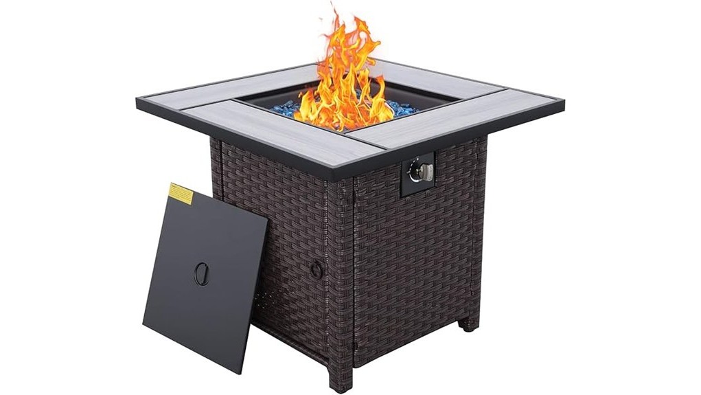 30 inch wicker propane firepit