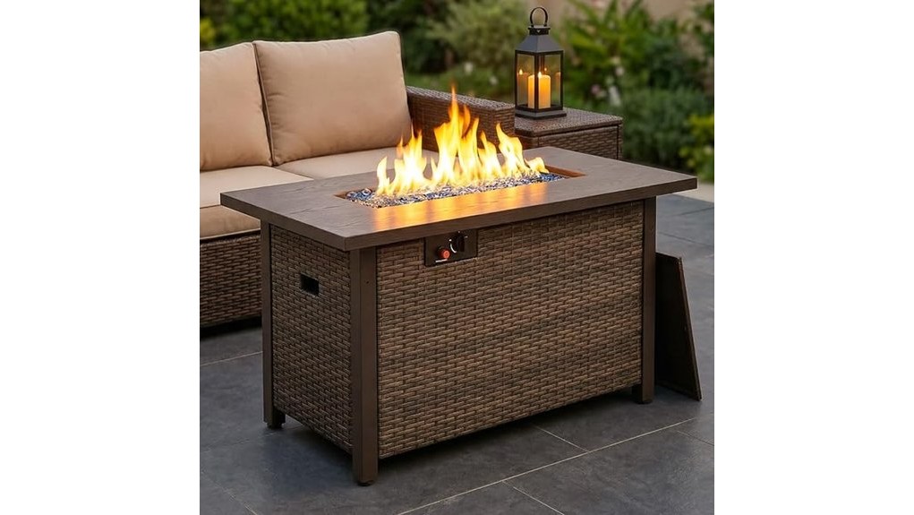 42 inch propane firepit dimensions