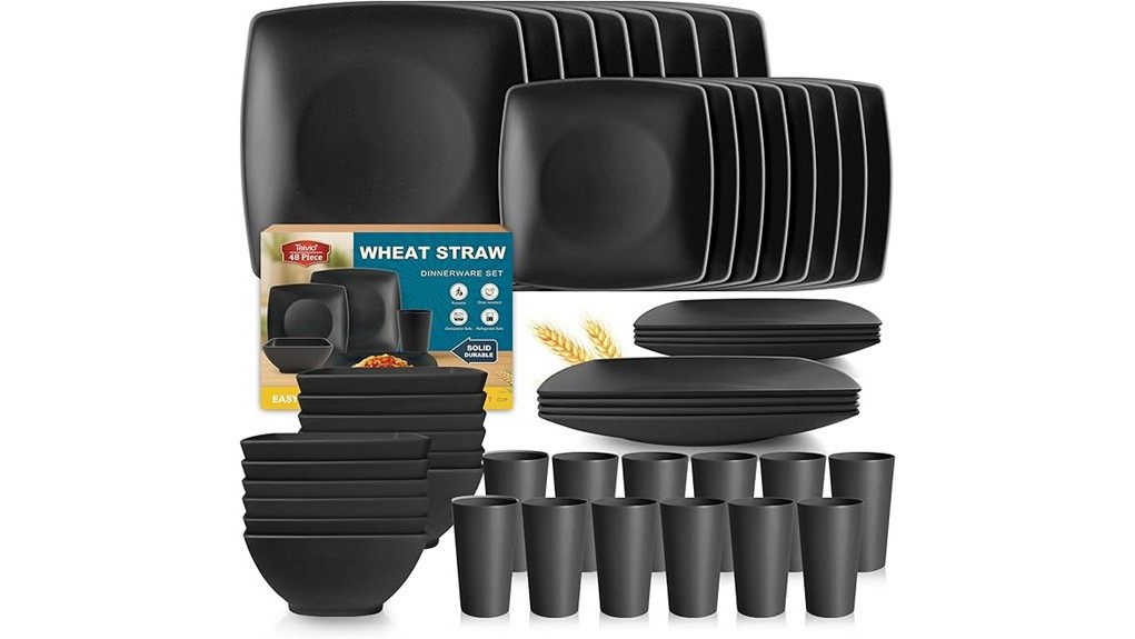 48 piece eco friendly dinnerware set