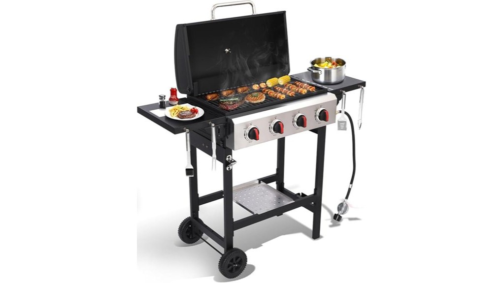4 burner propane outdoor grill