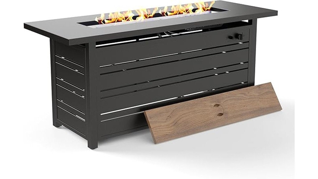 57 propane fire table