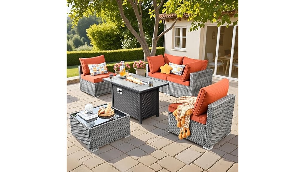 6 piece wicker sectional with firepit 6 piece wicker sectional with firepit