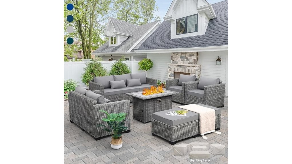 7 piece rattan patio set