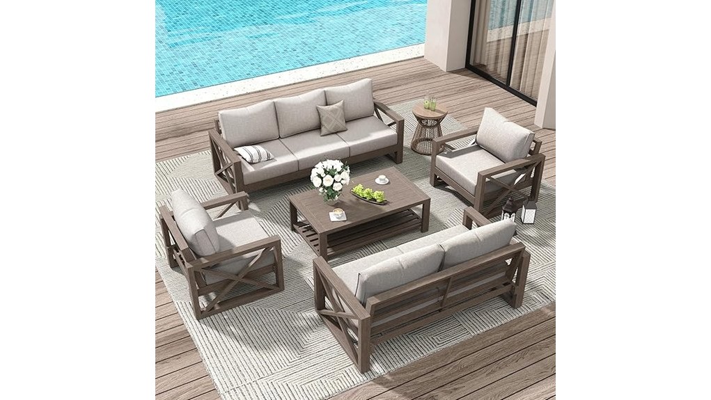 8 piece aluminum patio set
