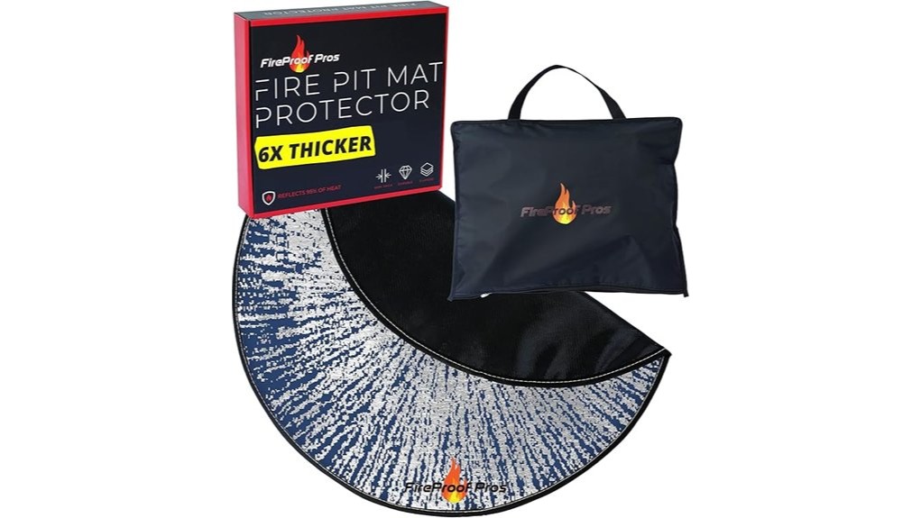 blue 40 under firepit mat