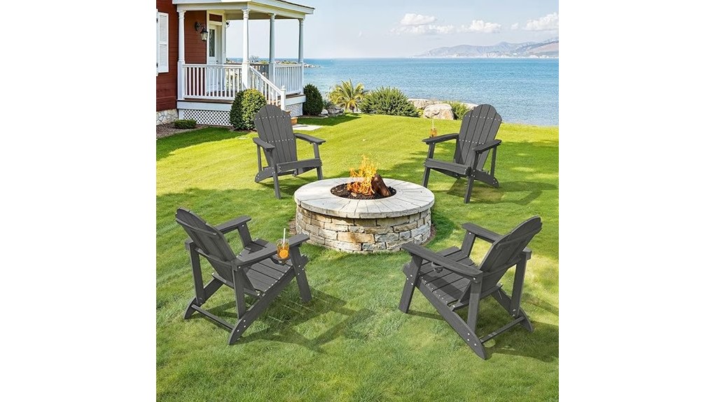 blue bona matte hdpe adirondack chairs