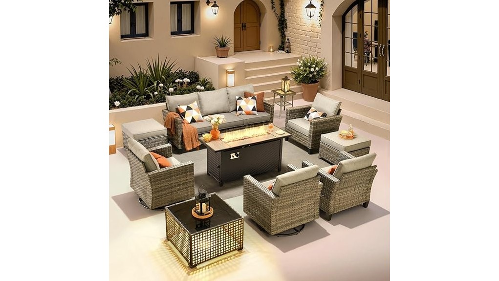 compact 10 piece outdoor seating