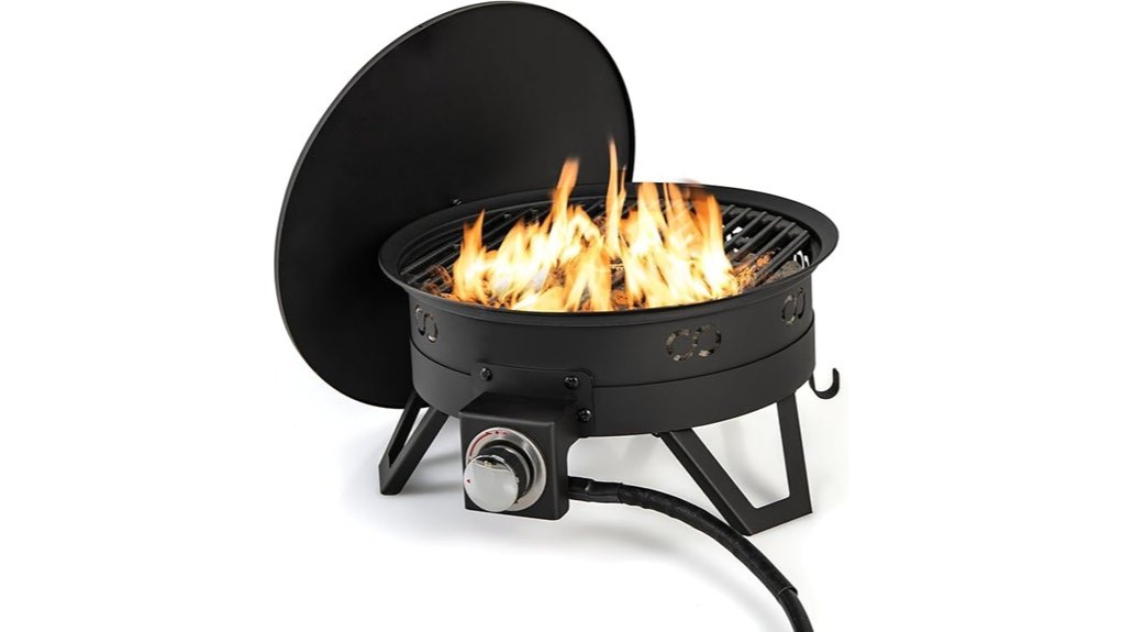 compact 17 inch propane firepit