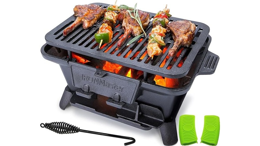 compact cast iron outdoor grill