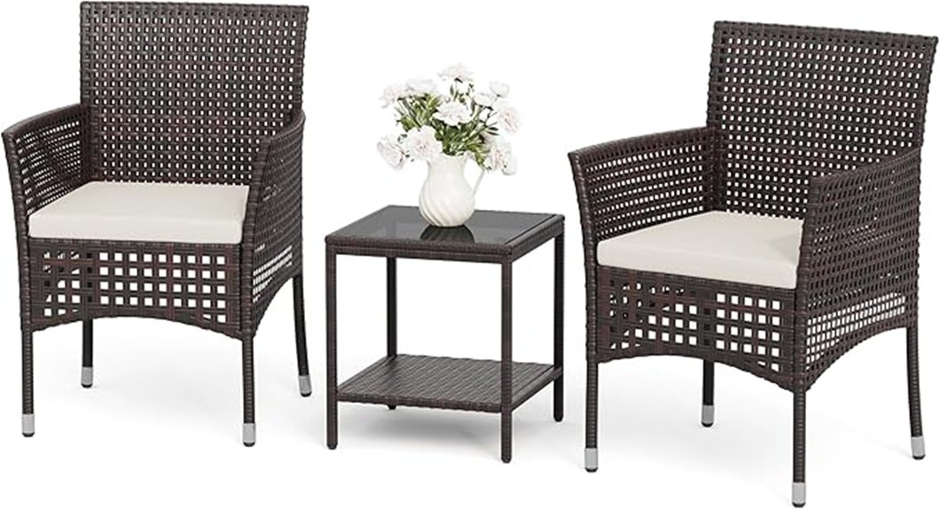 compact three piece patio set