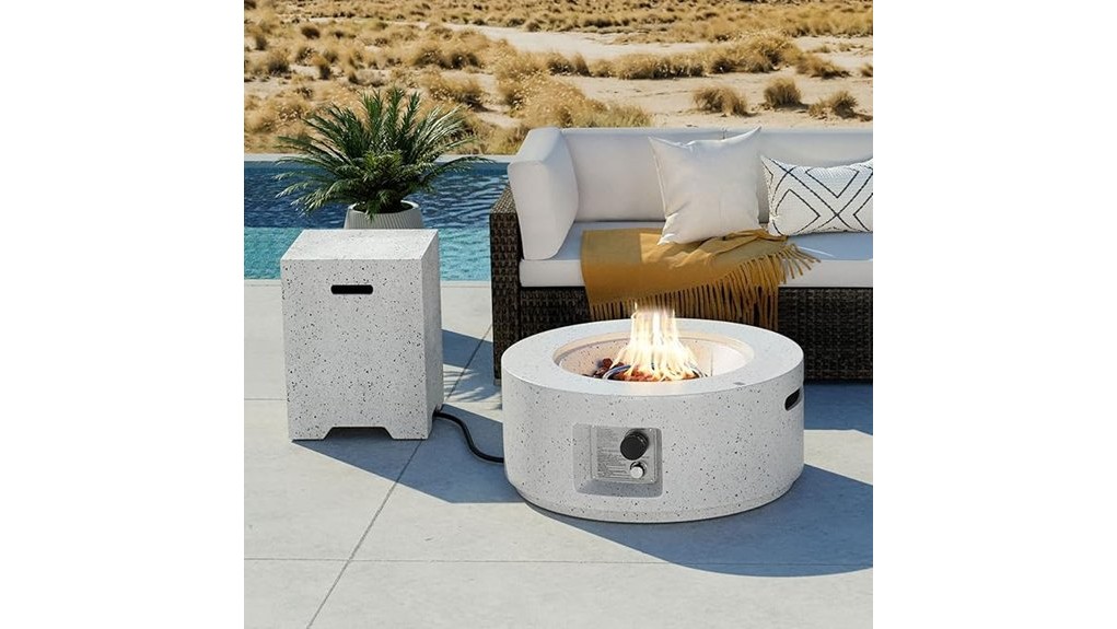 cozy two piece propane firepit