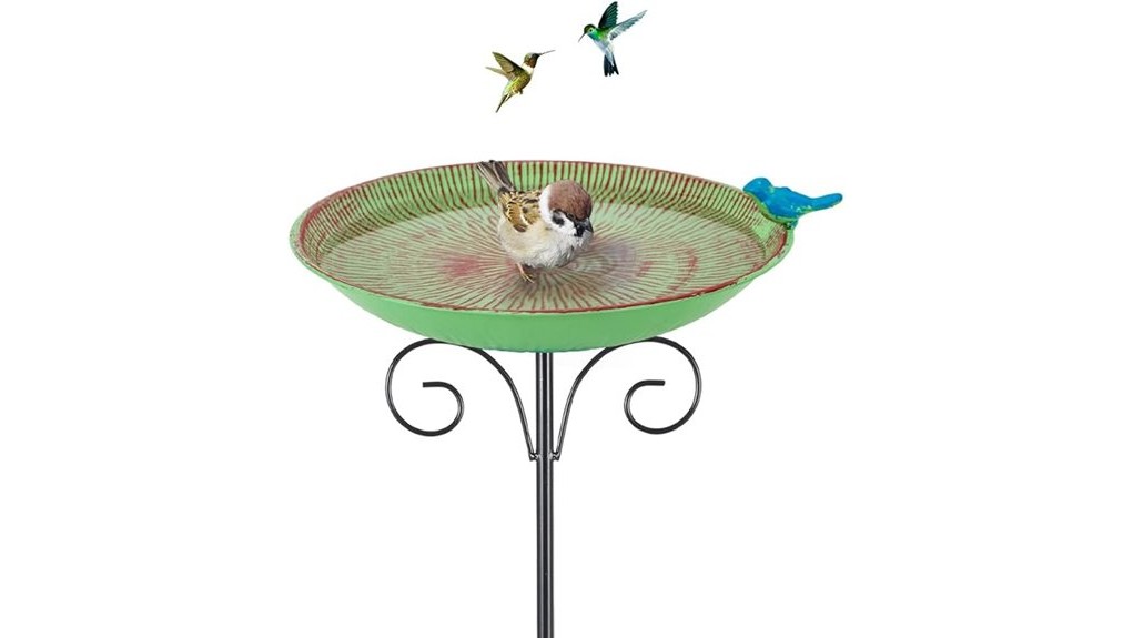 decorative heavy duty outdoor birdbath