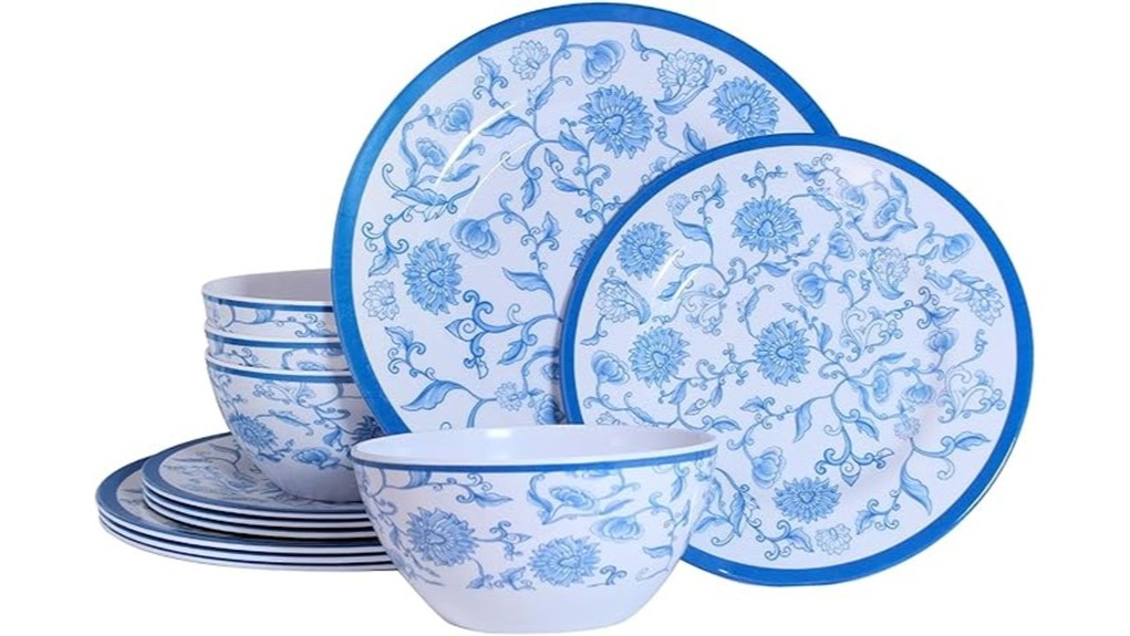 durable 12 piece melamine set