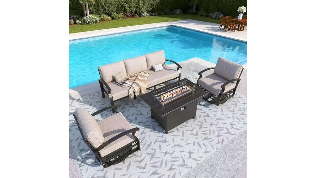 durable lightweight scandinavian outdoor set