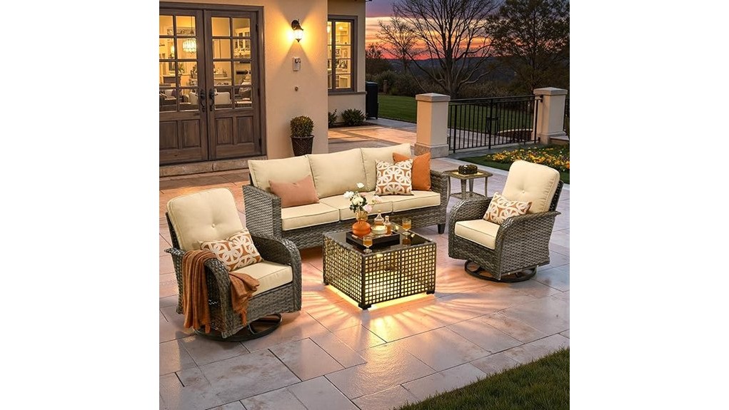 five piece outdoor seating set