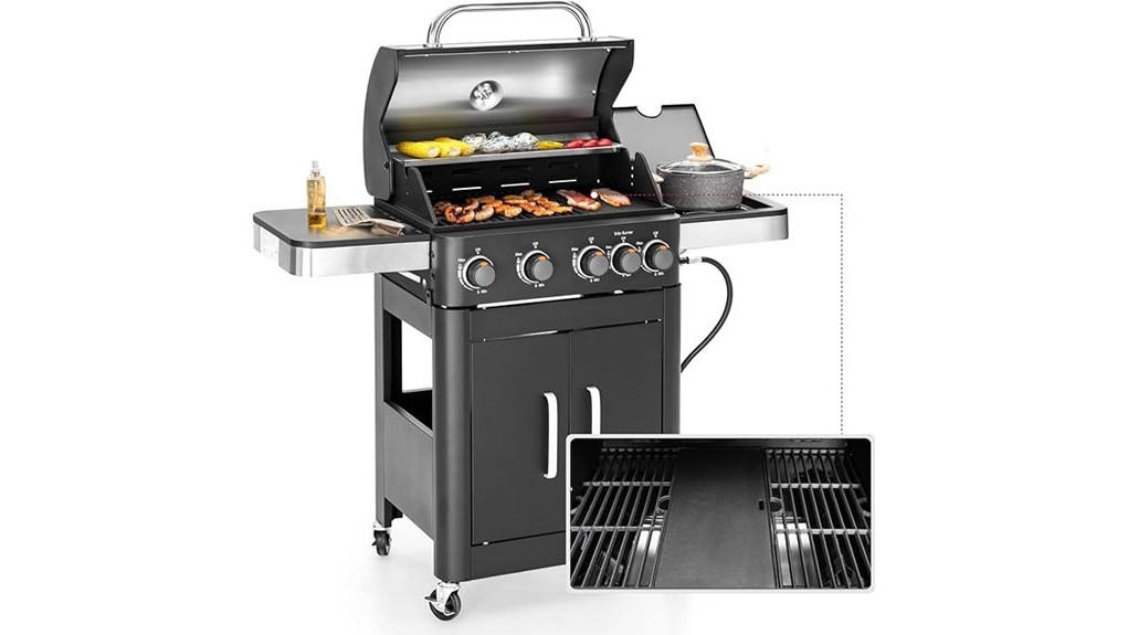 four burner propane grill griddle