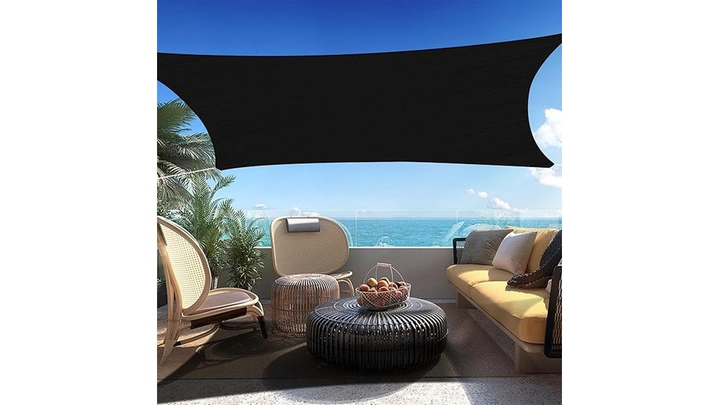 large black rectangular sunshade canopy