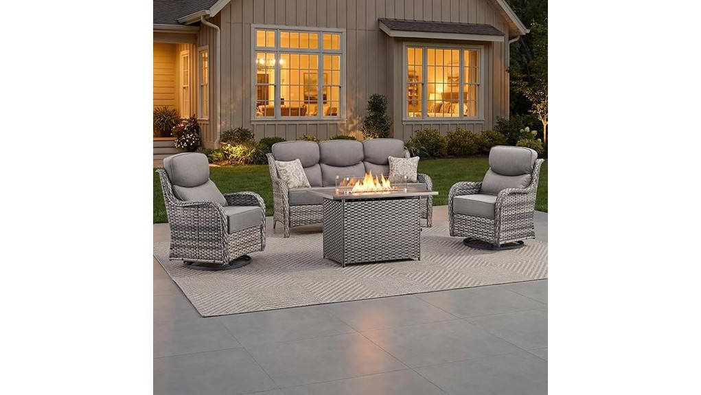 luxury patio set 6 inch cushions