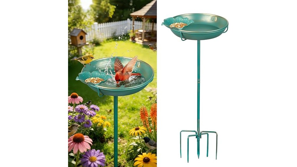 mellbree metal birdbath outdoor