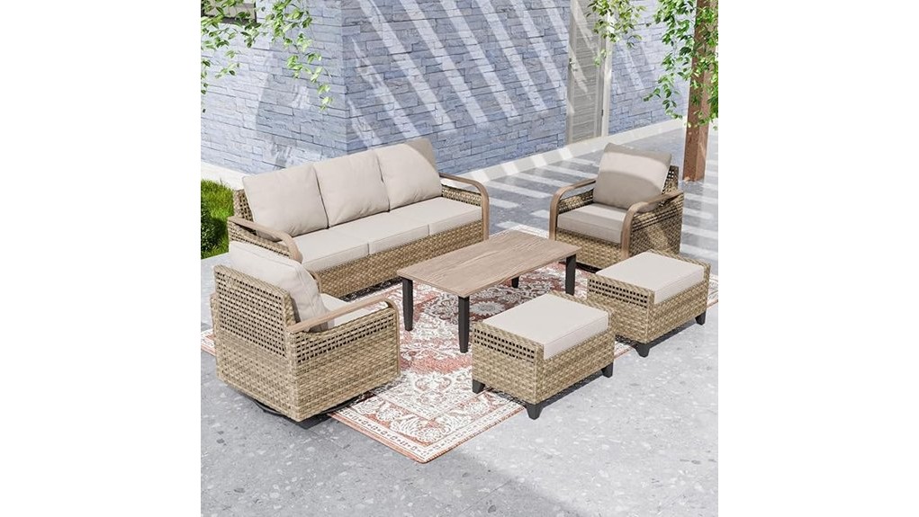 modern wicker outdoor patio set
