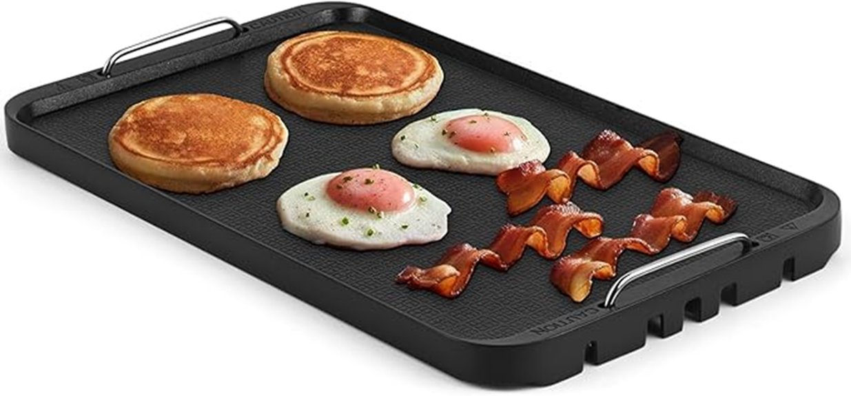 nonstick double burner flat griddle