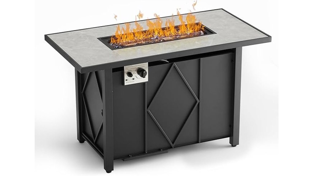 outdoor propane fire pit table