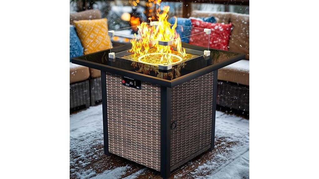 outdoor propane fire pit table