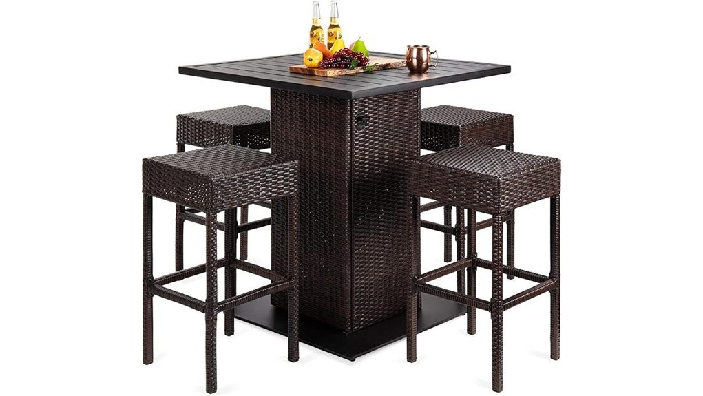 outdoor wicker 5 piece bar