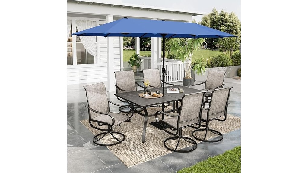 patio set with umbrella