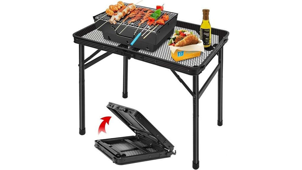 portable folding grill table