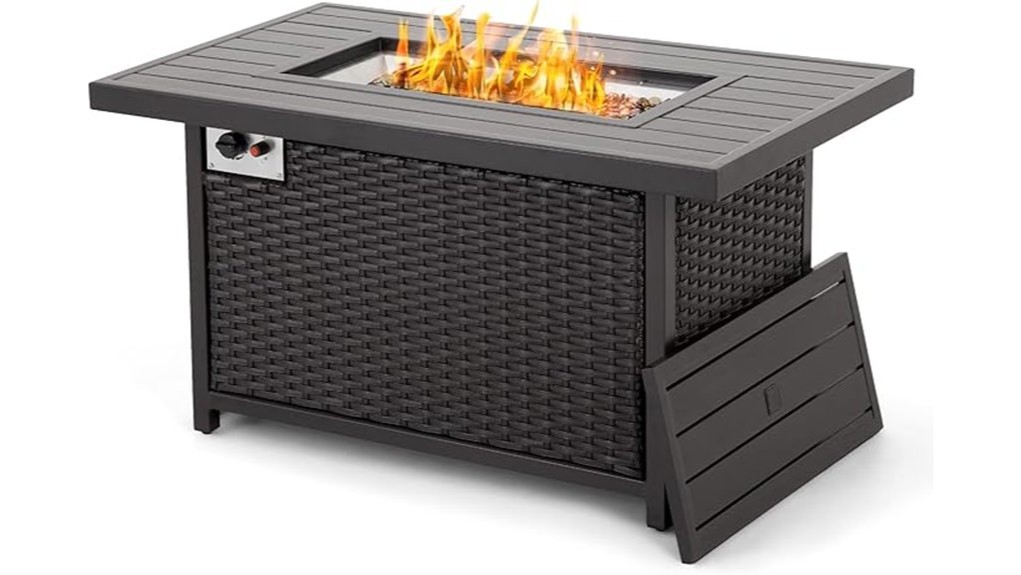 portable outdoor propane firepit table