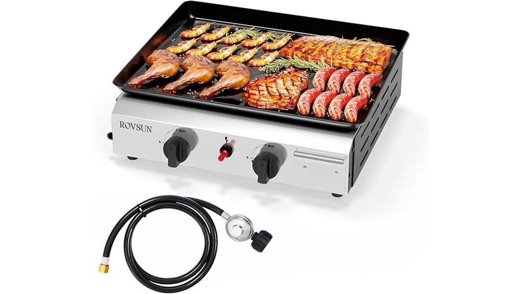 portable two burner propane griddle
