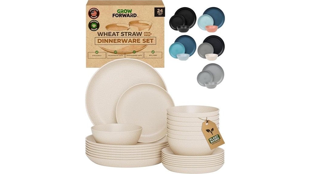 premium 24 piece wheat dinnerware