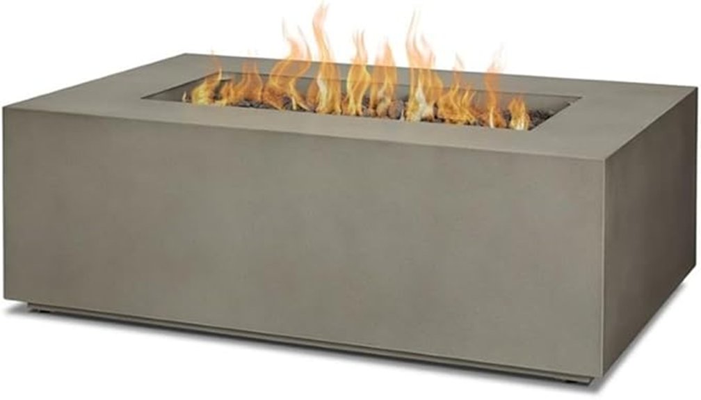 rectangular 42 aegean firepit