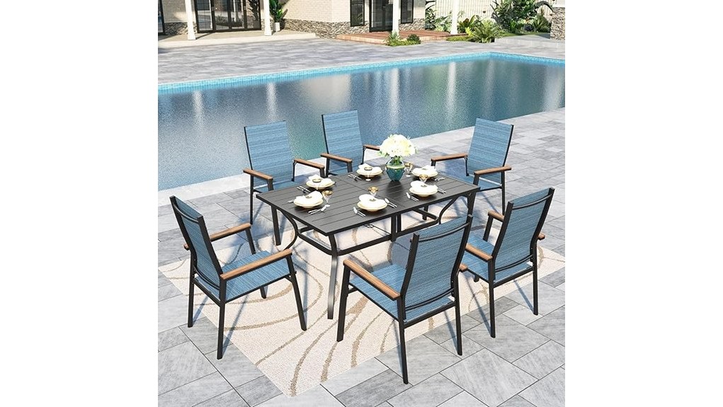 seven piece elegant outdoor dining