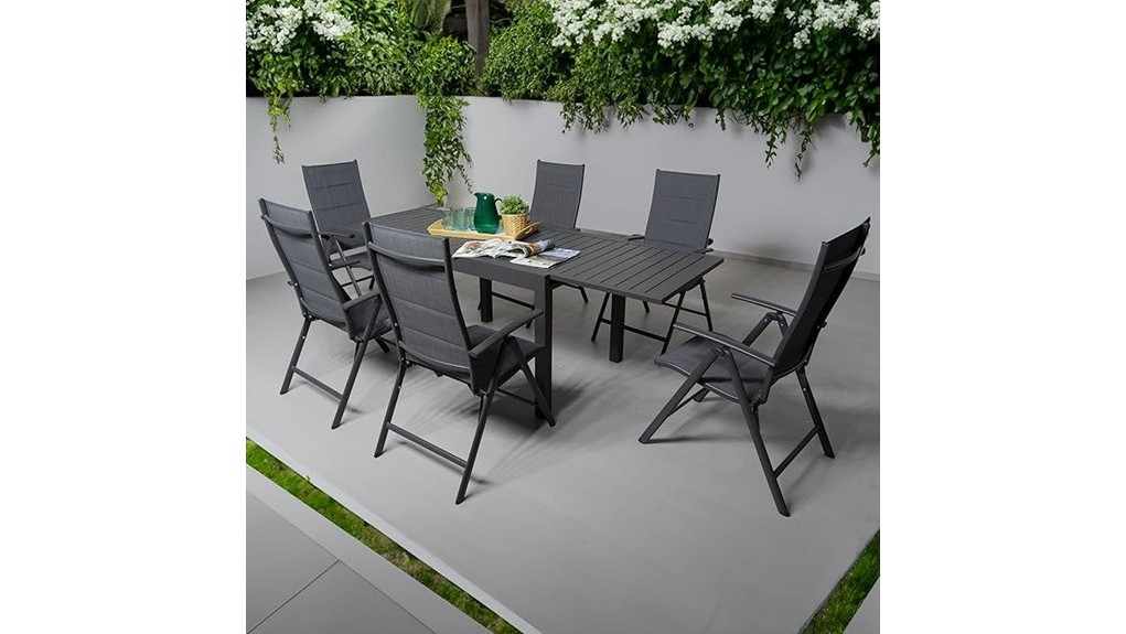 seven piece outdoor patio dining set