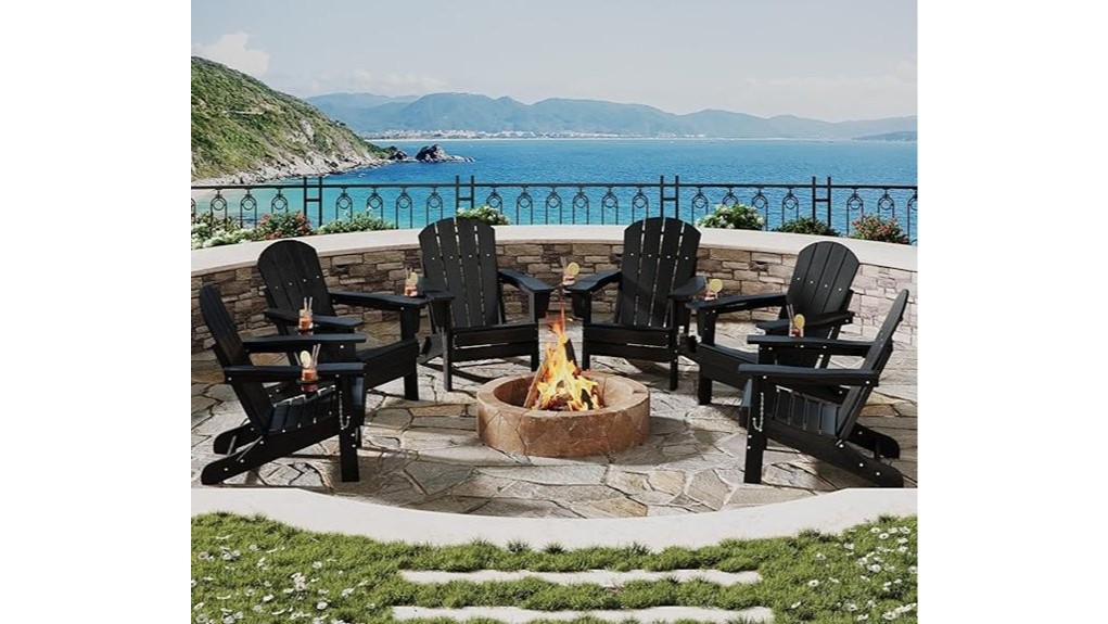 six piece folding adirondack set