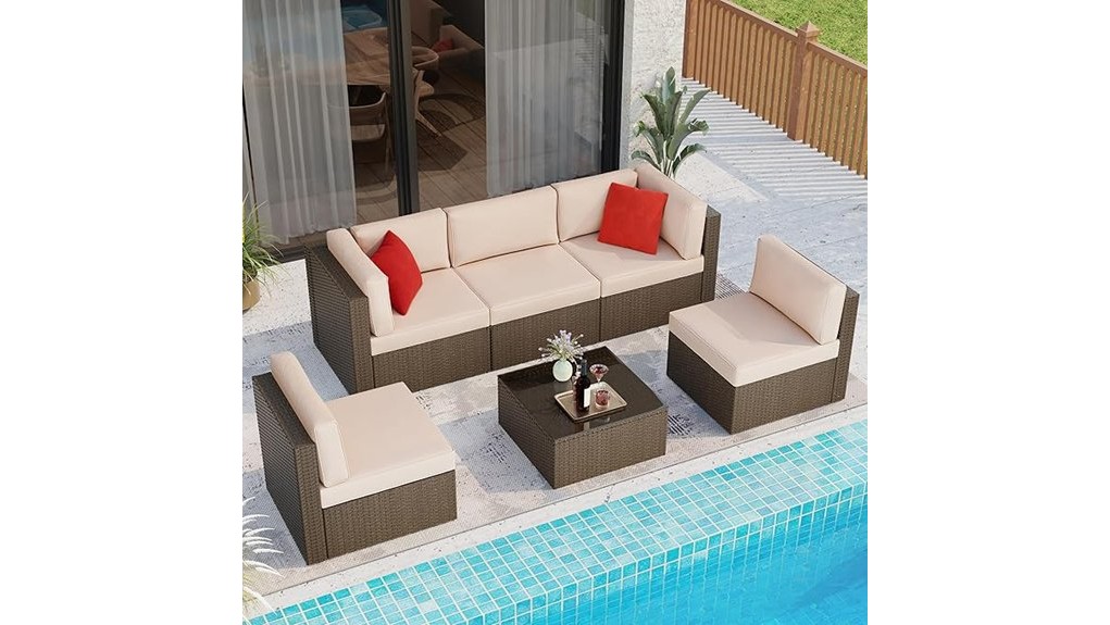 six piece outdoor wicker set